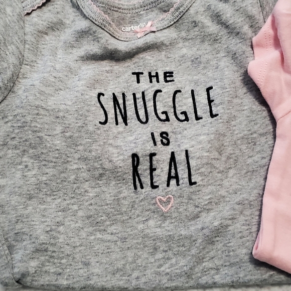 Carter's Bundle Of 3 Onsie's -  Gray and Pink Kids Shirt - - Picture 1 of 4